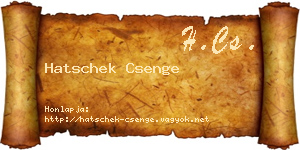 Hatschek Csenge névjegykártya